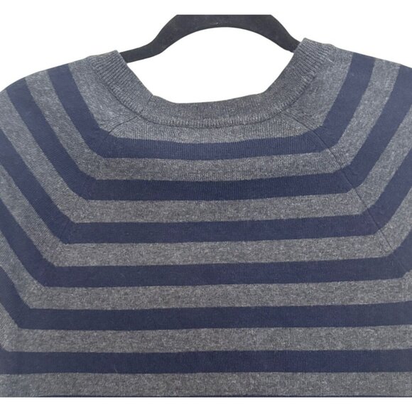 Banana Republic Small Striped Navy & Gray Sweater Cotton Cashmere Blend - Picture 12 of 16